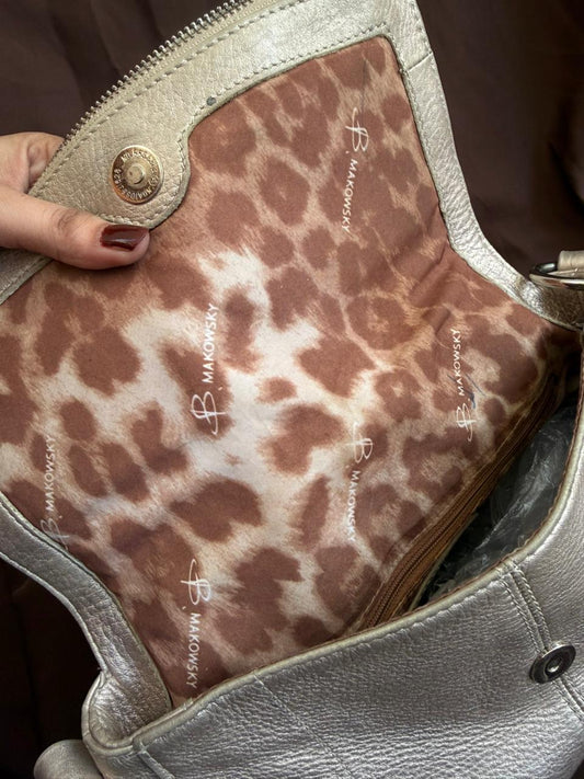 B WACOWSKY METALLIC LEATHER BAG