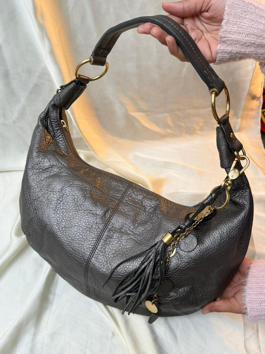 FRANCO SARTO GREY LEATHER BAG